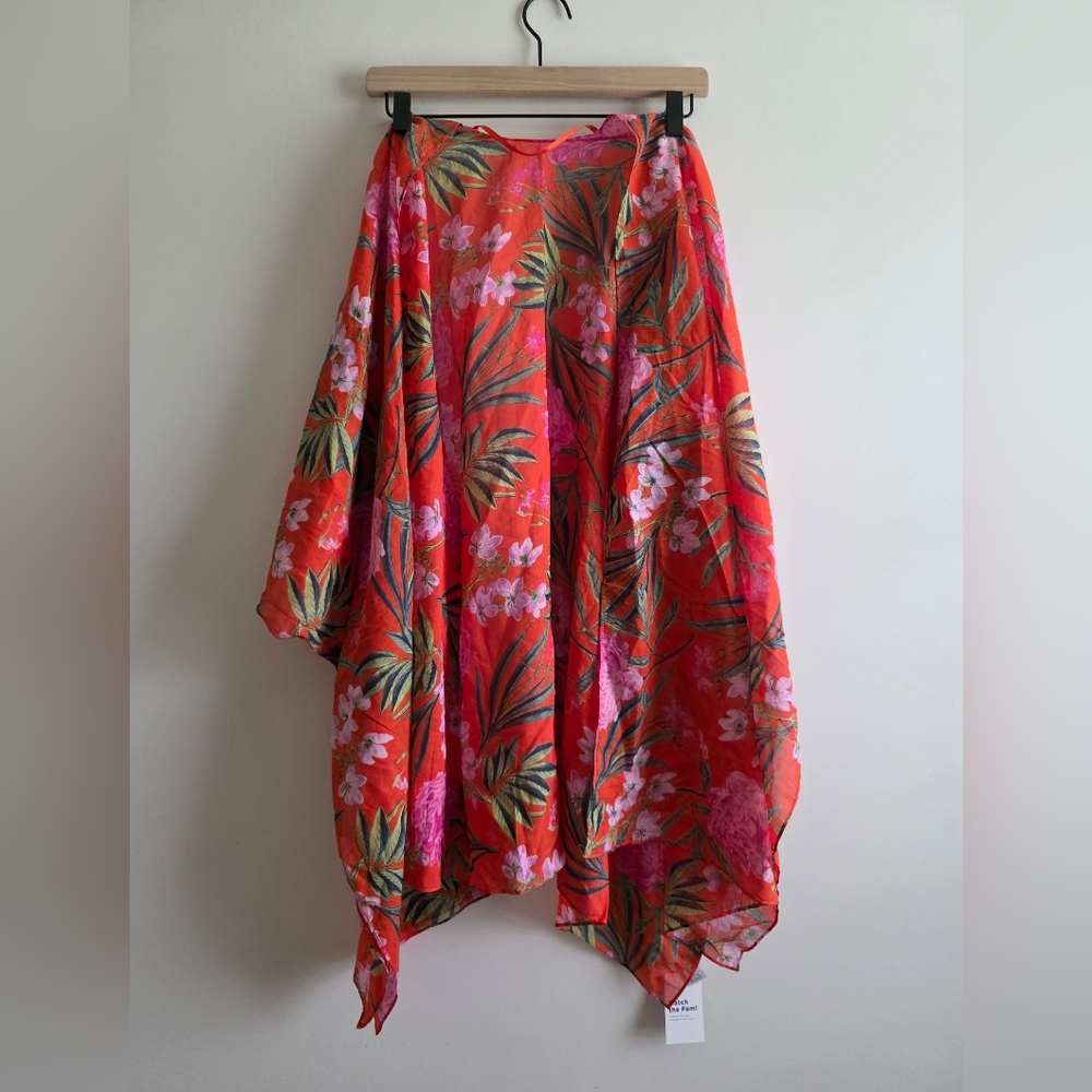 Nwt Old Navy Red Floral Swim Cover Size Large - Picture 1 of 2